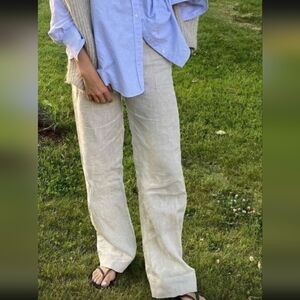 Old Navy Cream Straight Leg Pants